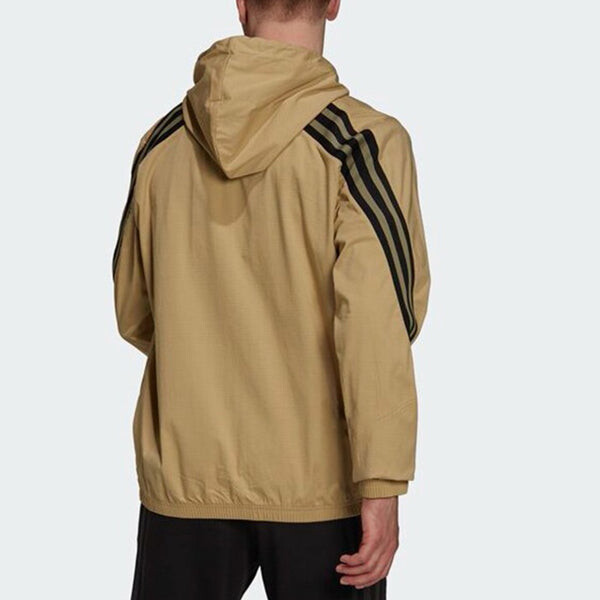 Куртка adidas hooded Windproof Athleisure Casual Sports Jacket Khaki, хаки — фото 3
