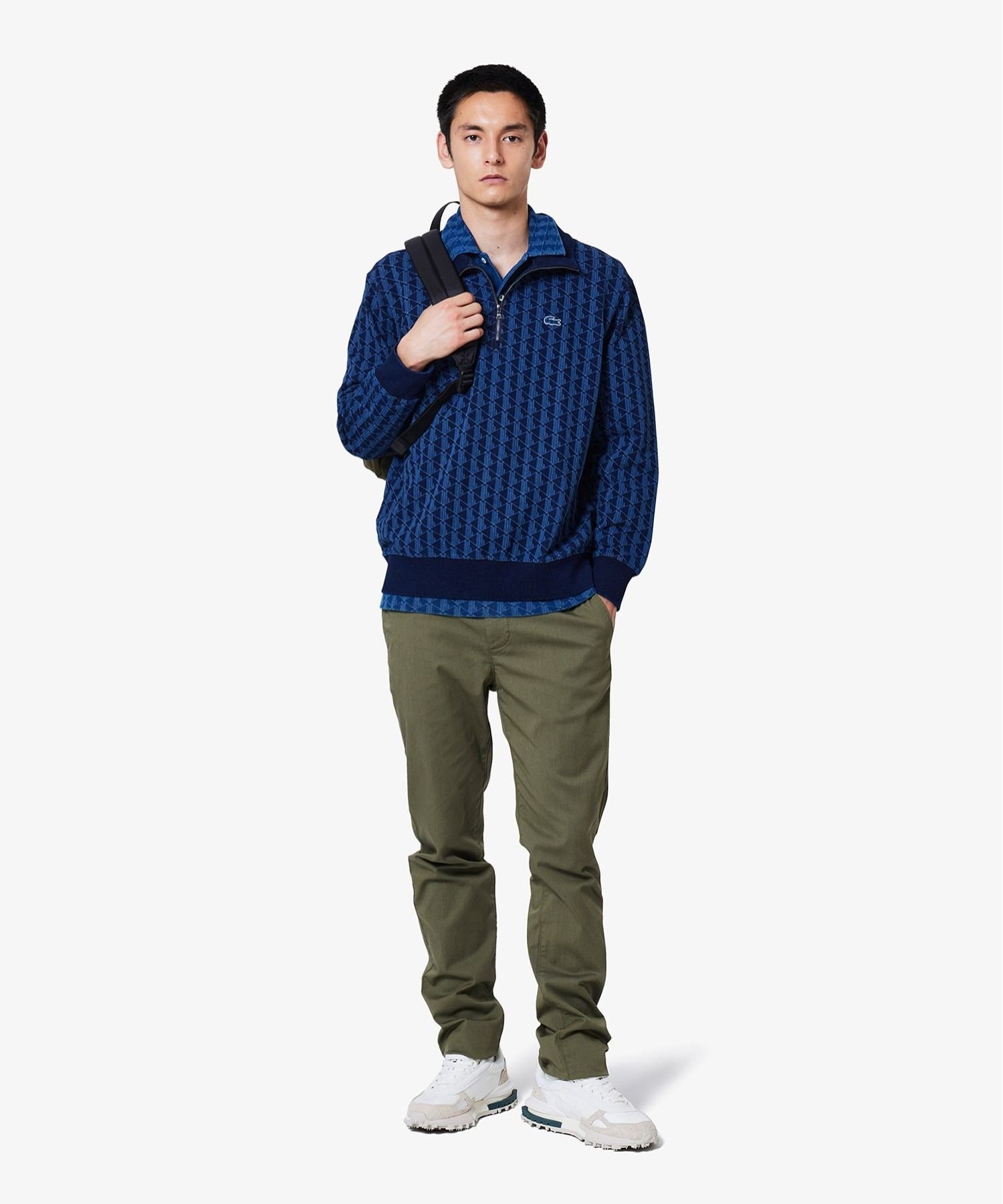 Спортивная куртка Indigo Sweat Monogram LACOSTE, Indigo Blue — фото 3