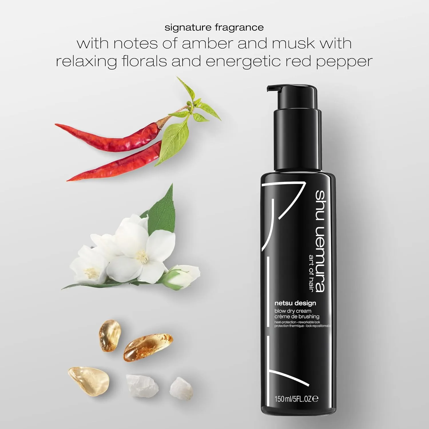 Shu Uemura Art of Hair Netsu Design Blow Dry Cream - основа под укладку и термозащита, придает объем и гладкость, средняя фиксация и гибкий контроль, 140 мл., red — фото 3