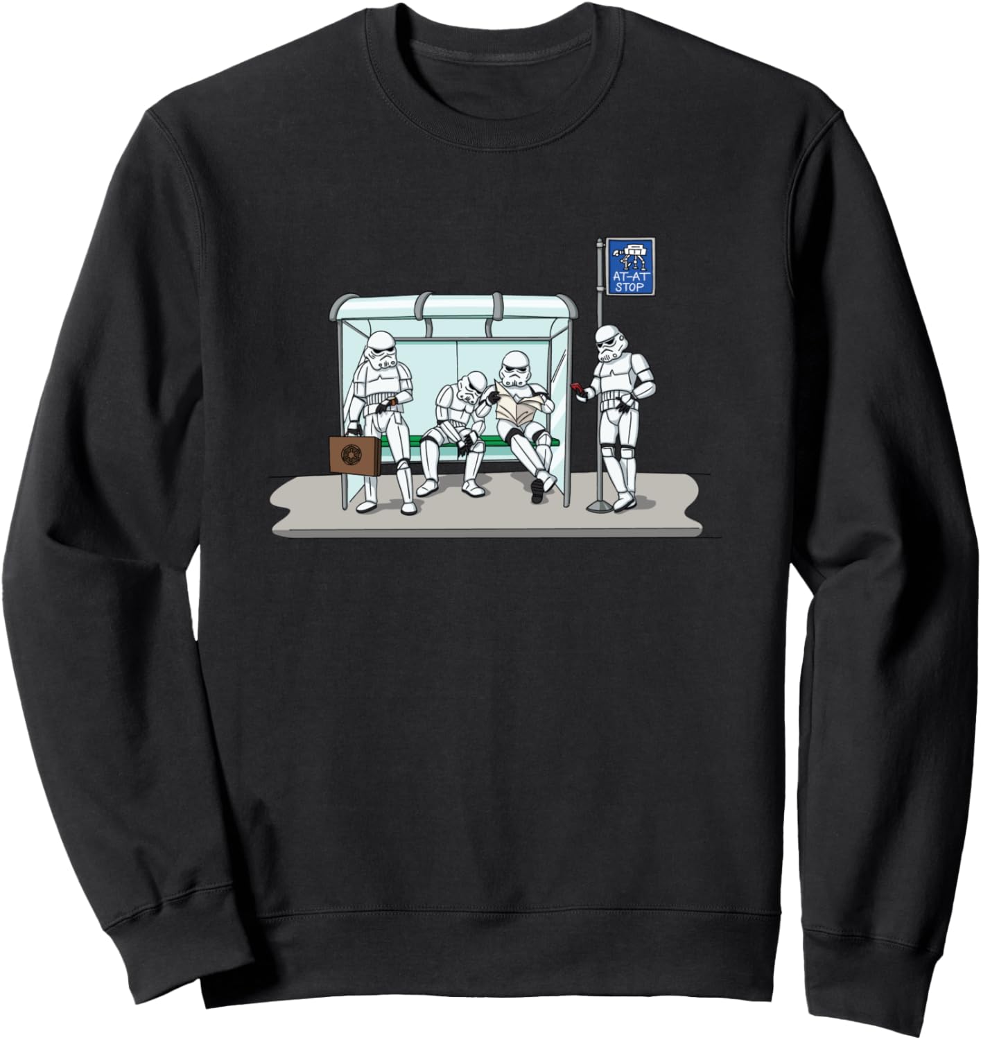 

Толстовка с изображением штурмовиков из «Звездных войн», ожидающих у остановки AT-AT Star Wars, черный