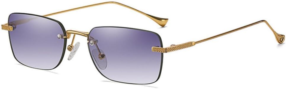 

Мужские солнцезащитные очки без оправы, женские солнцезащитные очки в маленькой оправе, золотистые металлические линзы с градиентом, защита от ультрафиолета UV400 LVTFCO, C02 Gold Gray