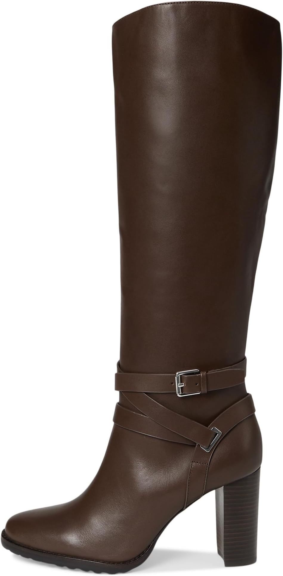Ботинки Lauren Ralph Lauren Women's Collins Calfskin Tall Boots Heel, Dark Hickory — фото 4