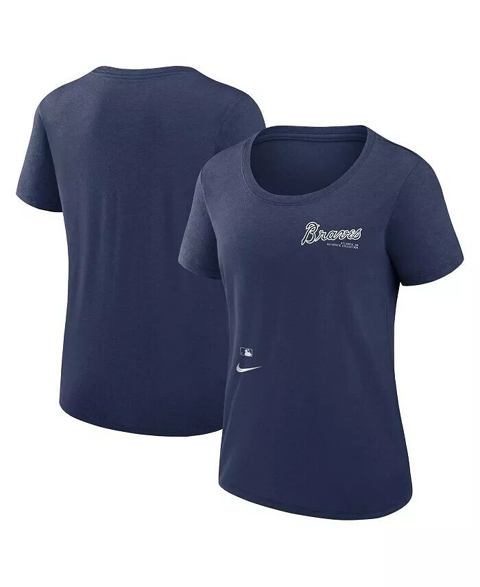 

Женская футболка Navy Atlanta Braves Authentic Collection Performance с круглым вырезом Nike