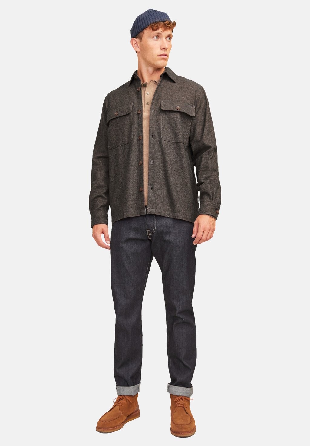 

Рубашка RAYMOND LANGARM Jack & Jones, коричневый