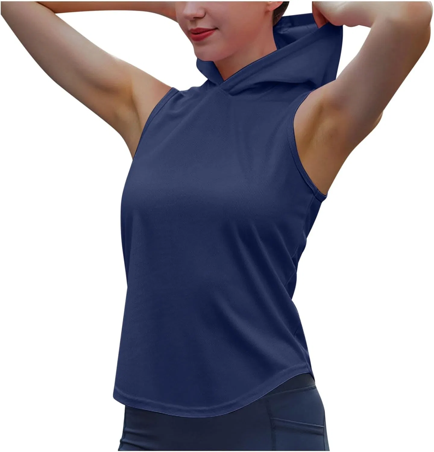 Женская майка-худи для йоги и фитнеса, Athletic Yoga Tank Tops, Navy