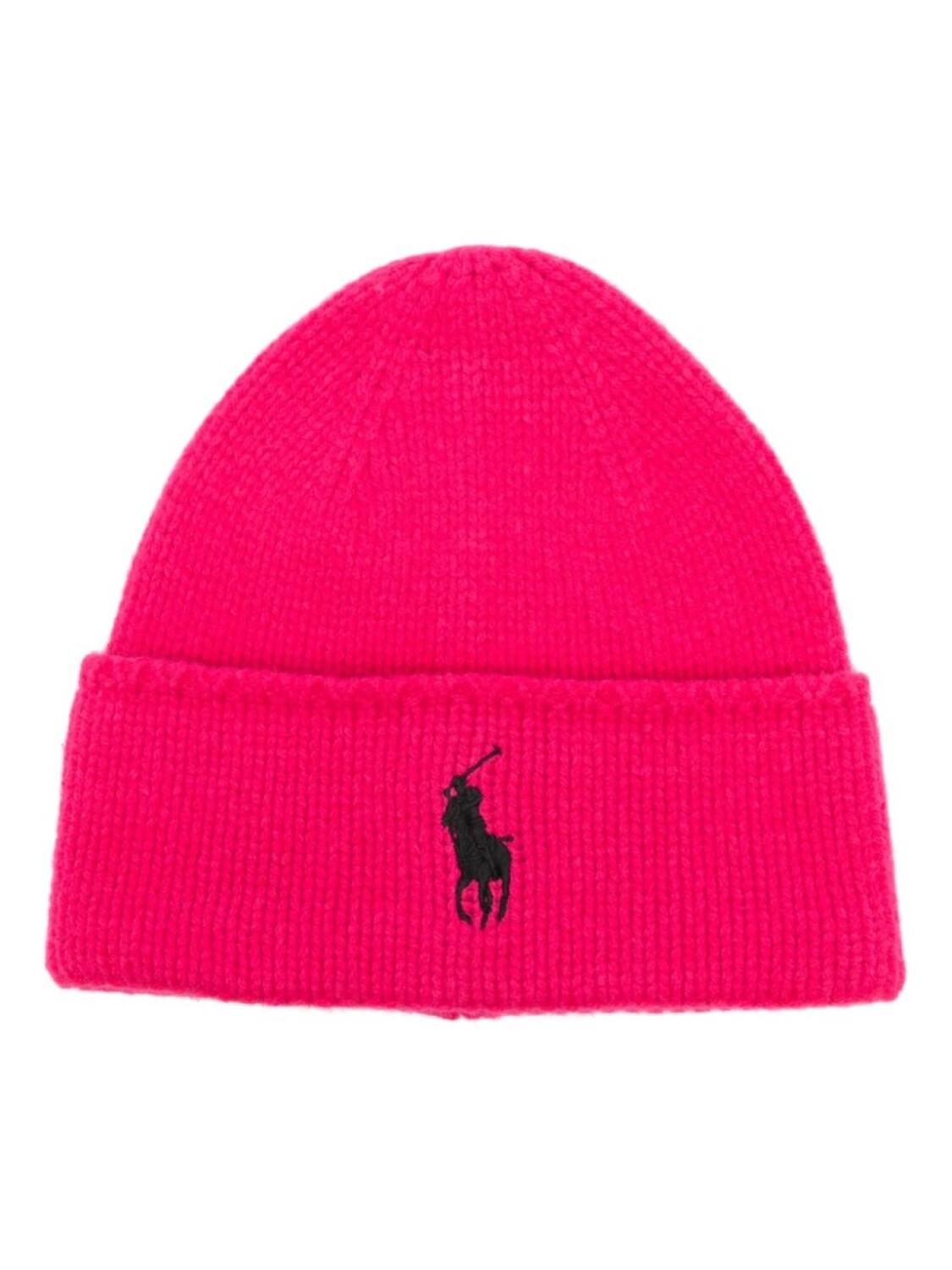 

Фирменная шапка-бини из шерсти пони Polo Ralph Lauren, розовый