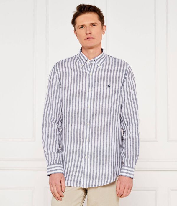 

Льняная рубашка Custom fit Polo Ralph Lauren, синий