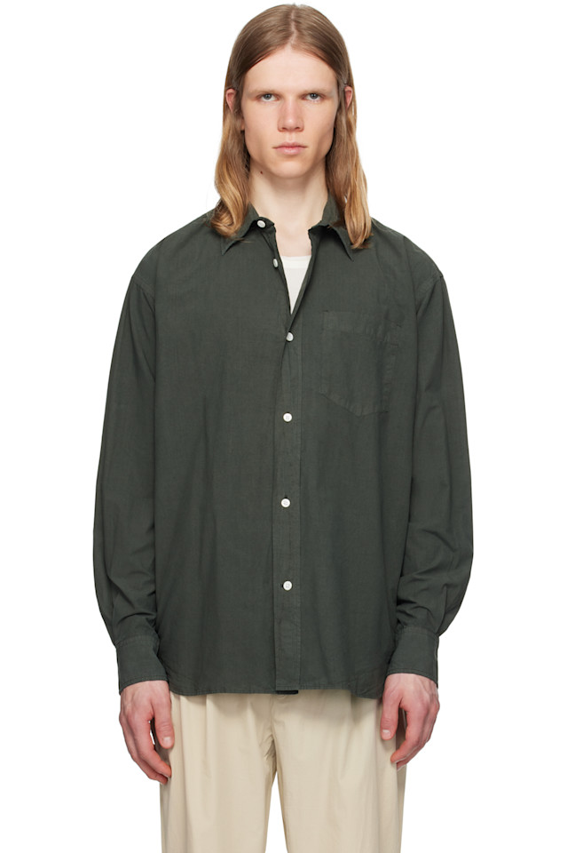 

Хлопковая рубашка с тенселом Norse Projects, черный