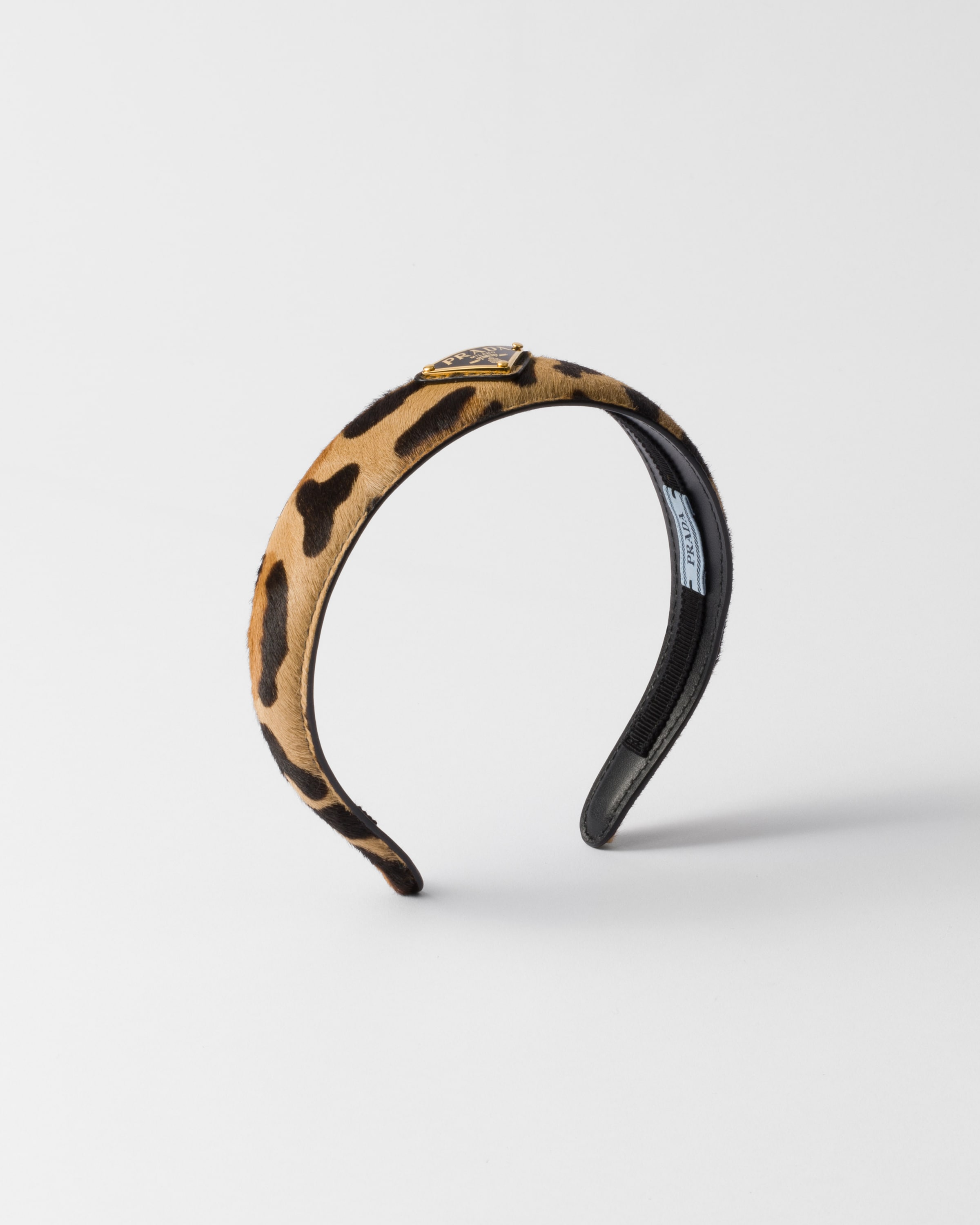 

Кожаный ободок с принтом Prada, медовые