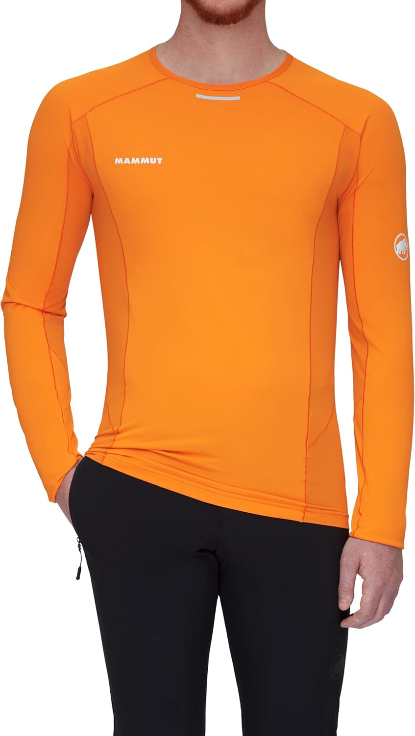

Футболка с длинным рукавом Energy, азиатский крой, мужская / Aenergy FL Longsleeve AF Men Mammut, темно-мандариновый