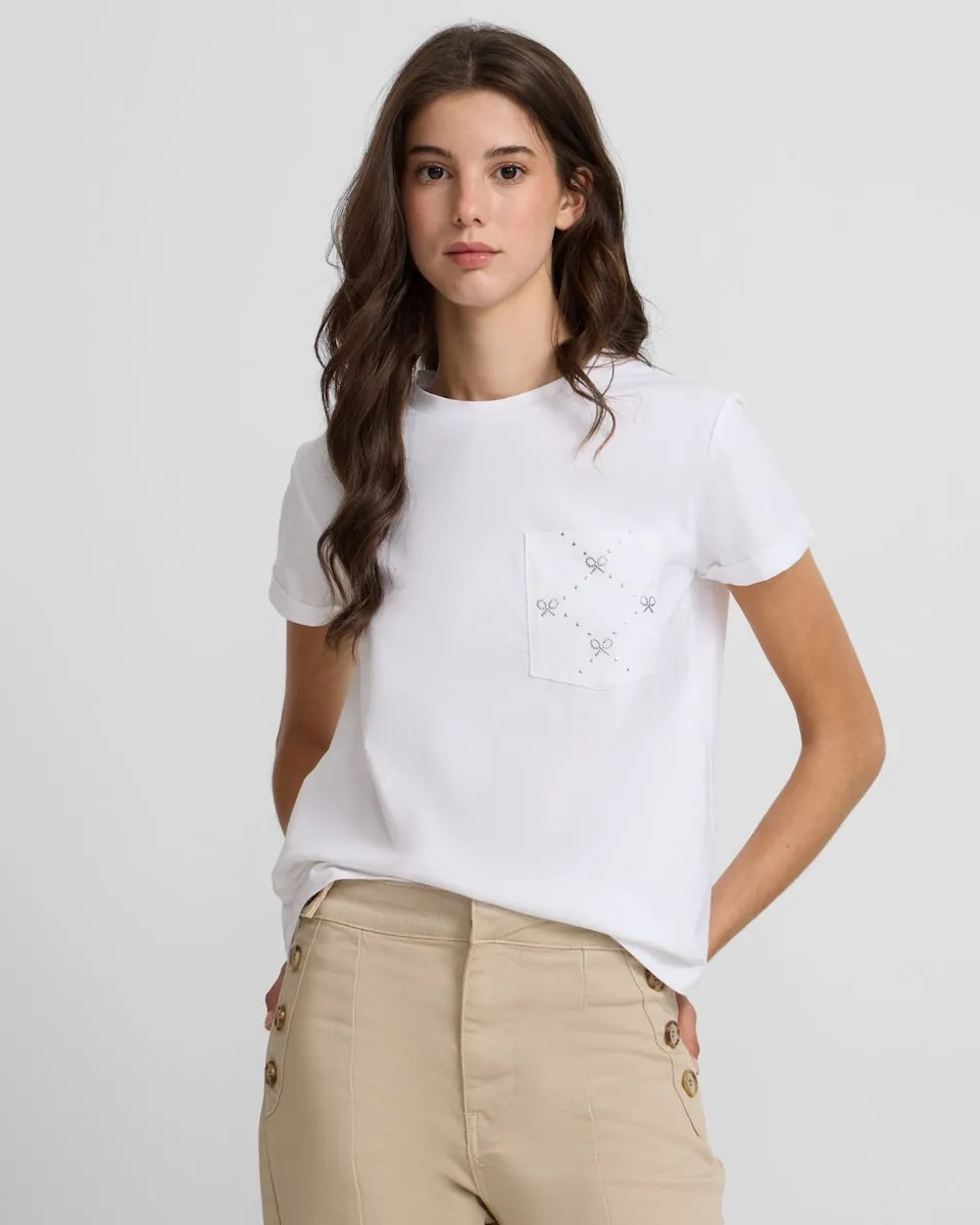 

Женская футболка с карманом белая Silbon, белый