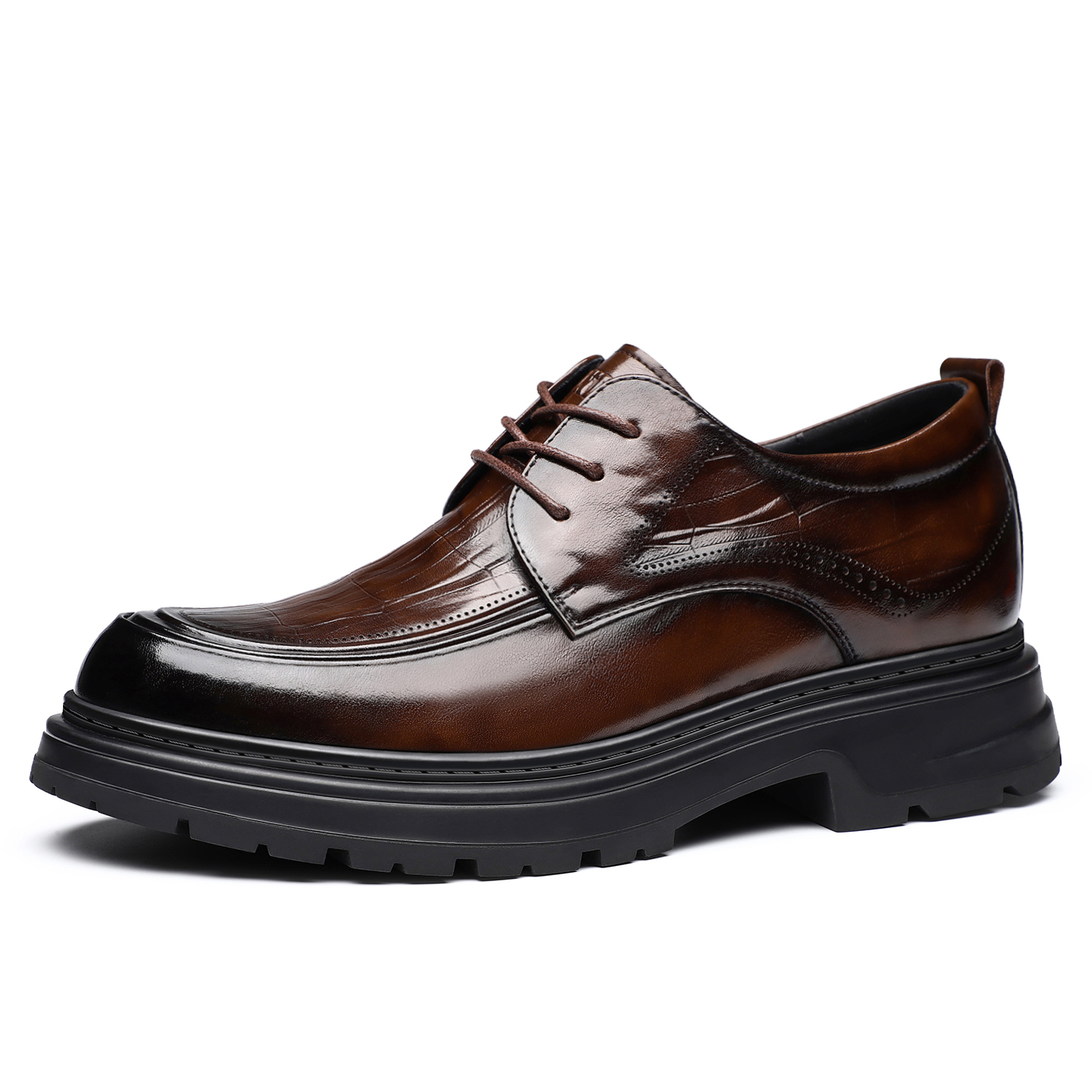 

Tonlion Повседневные кожаные туфли мужские Low top Black/Brown