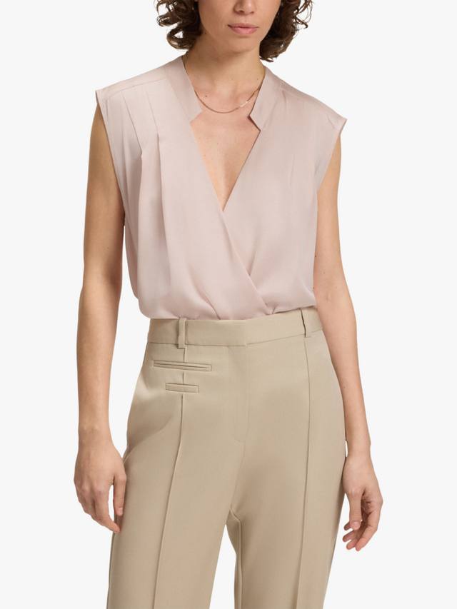 

Блузка BOSS Basina из шелковистой ткани с запахом HUGO BOSS, Pale Pink