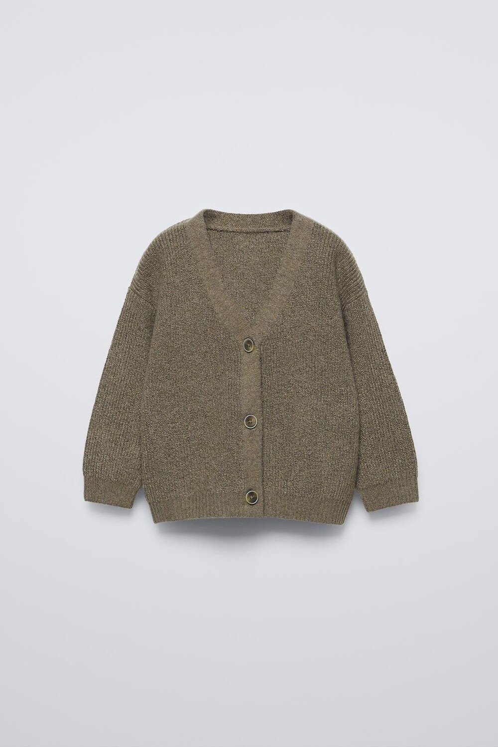 

Вязаный кардиган ZARA, хаки меланж