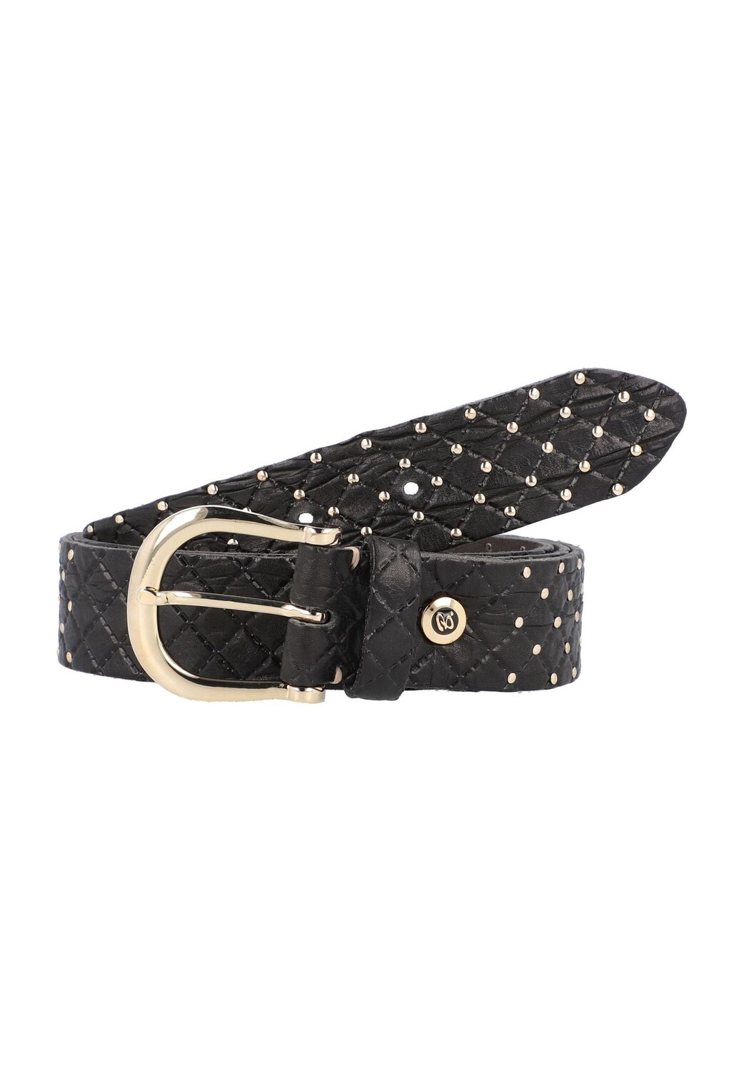 

Кожаный ремень Lina Gold с заклепками B.BELT, черный