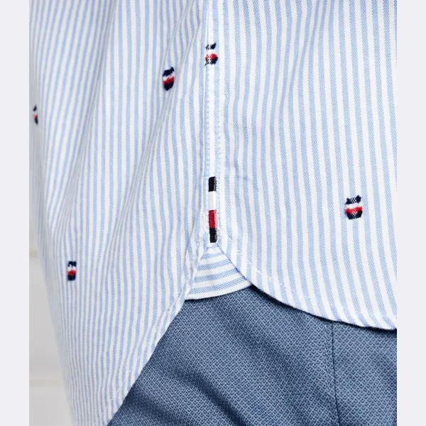 Рубашка стандартного кроя Fil coupe global Tommy Hilfiger, синий — фото 4