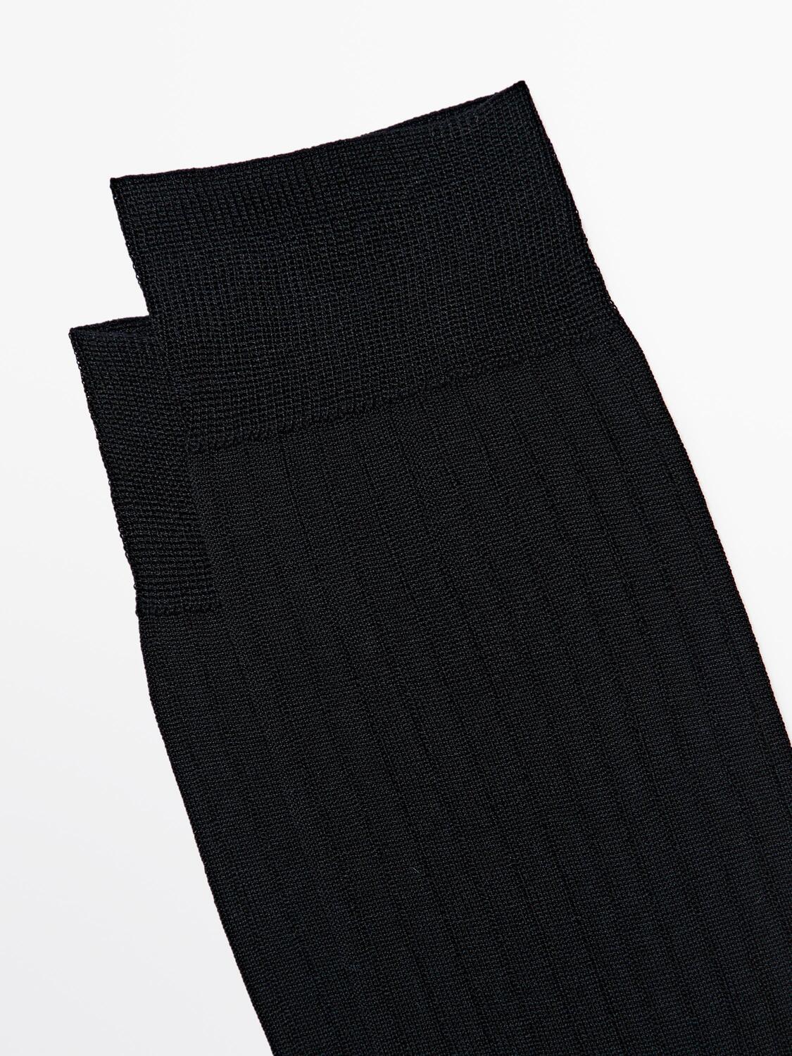 Ребристые классические носки Massimo Dutti, black — фото 4