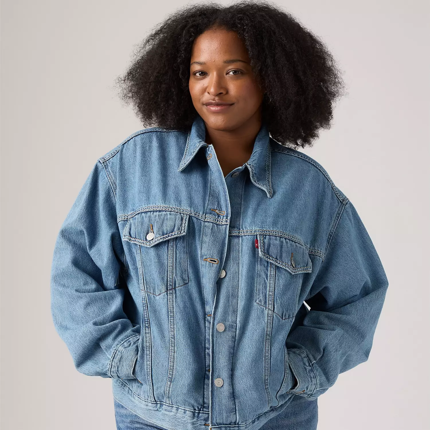 

Куртка Trucker 90-х (размер Plus) Levi's, цвет Switch Stitch - Medium Wash