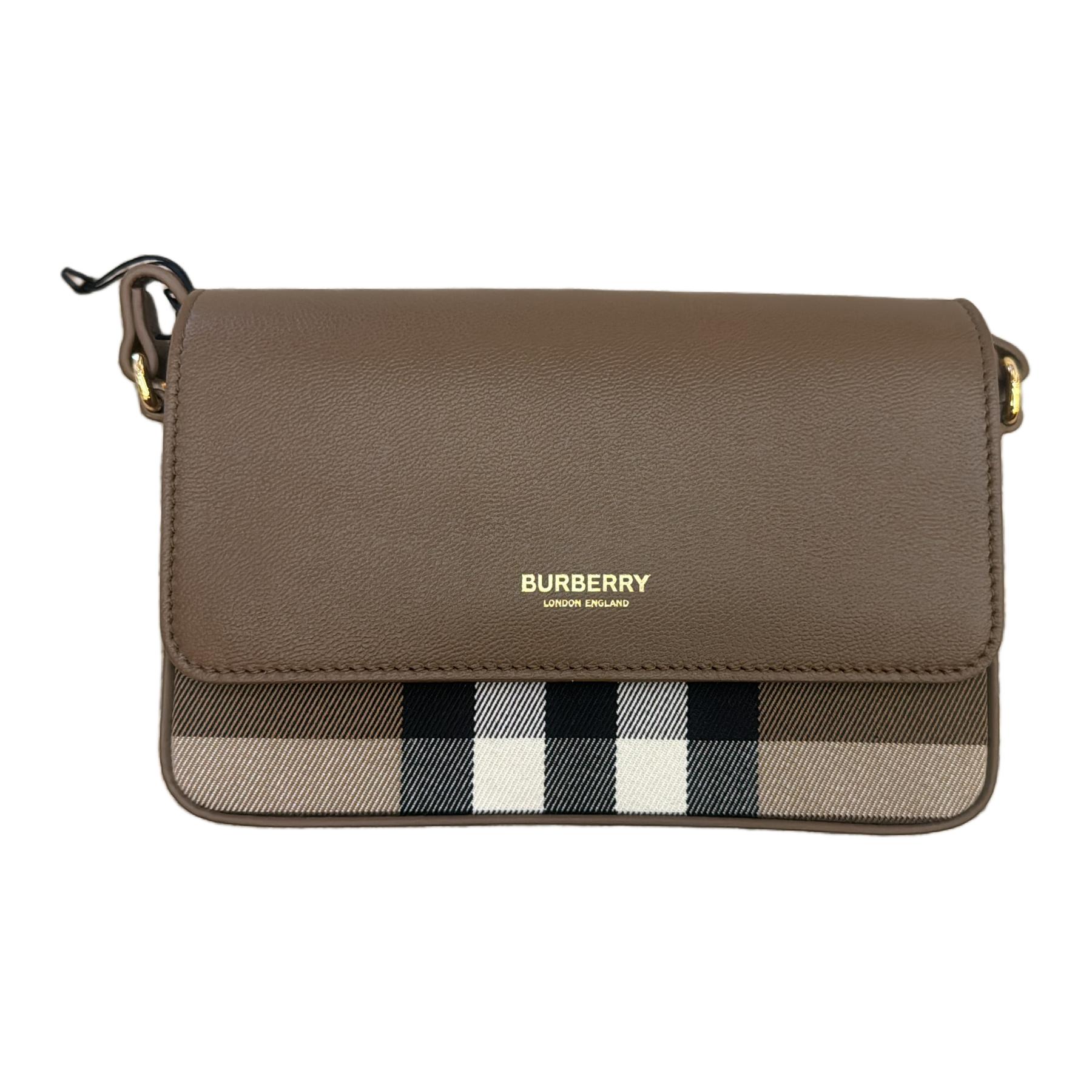 Женская сумка Burberry через плечо из канваса с кожаной отделкой — фото 2