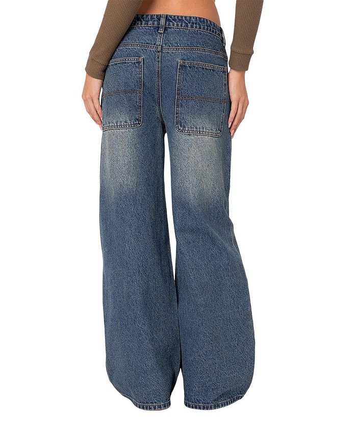 

Джинсы Super Baggy Wide Leg в синем цвете Edikted, синий