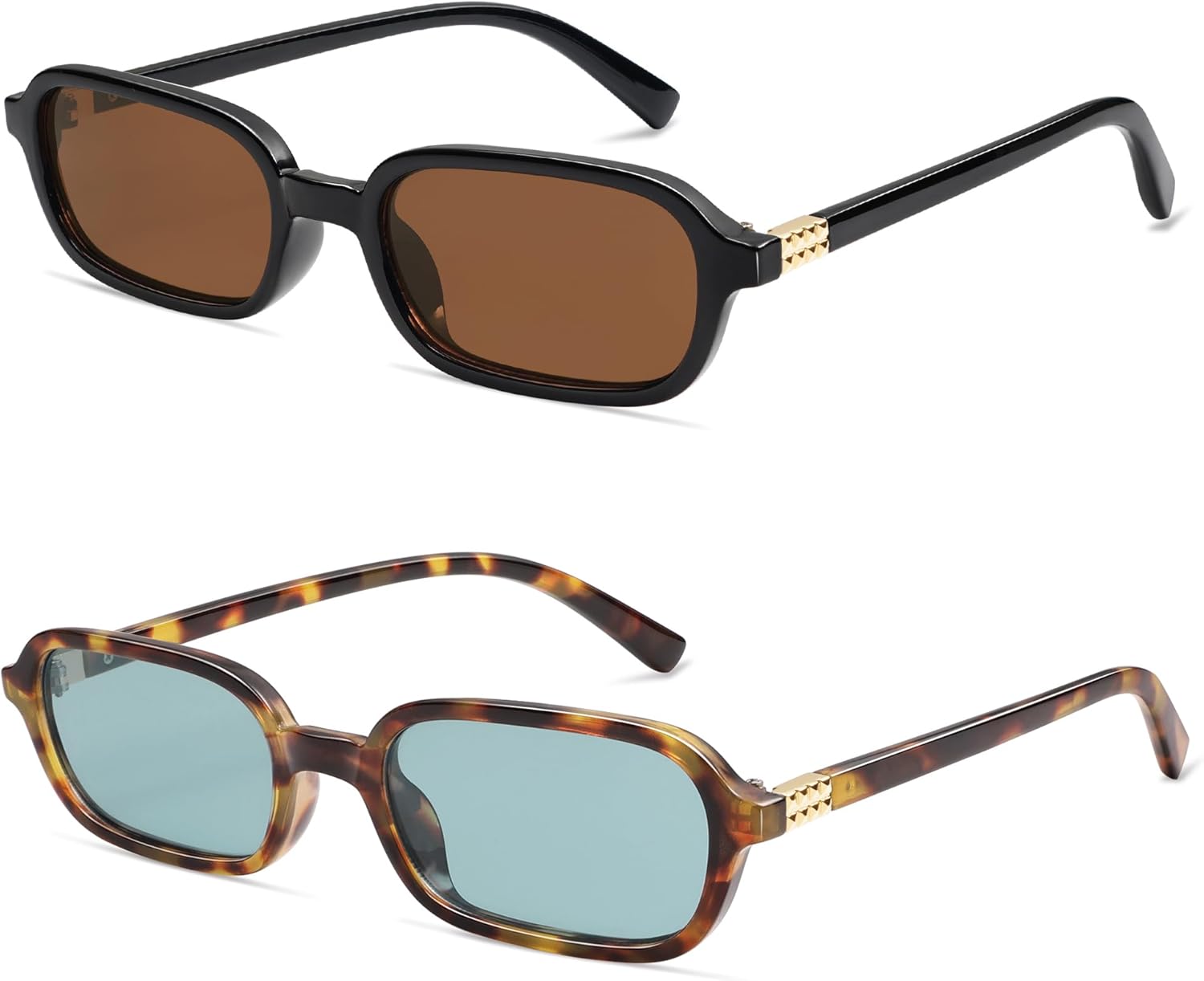 

Винтажные прямоугольные солнцезащитные очки для женщин в стиле ретро 2026 года, модные, забавные, маленькие, в стиле 90-х, квадратные солнцезащитные очки AP3698 Appassal, P4 Black/Brown+yellow Tortoise/Greenish-blue