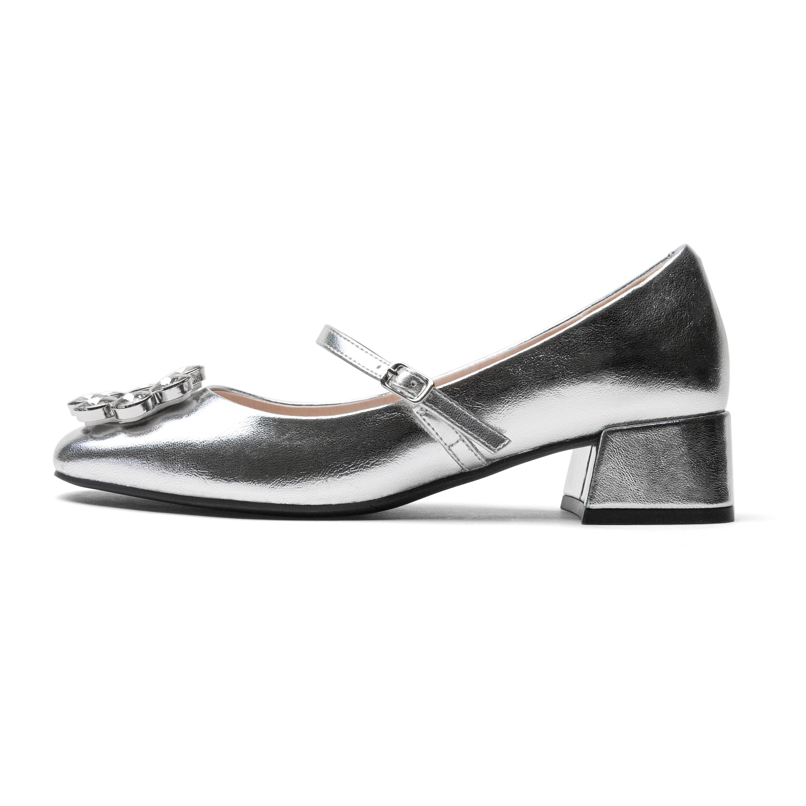 Блестящие туфли Мэри Джейн на массивном каблуке TOOMANYSHOES, черные