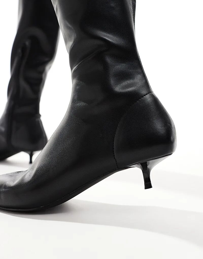 Черные мини-сапоги ASOS DESIGN Certain Extreme на каблуке-рюмочке — фото 2