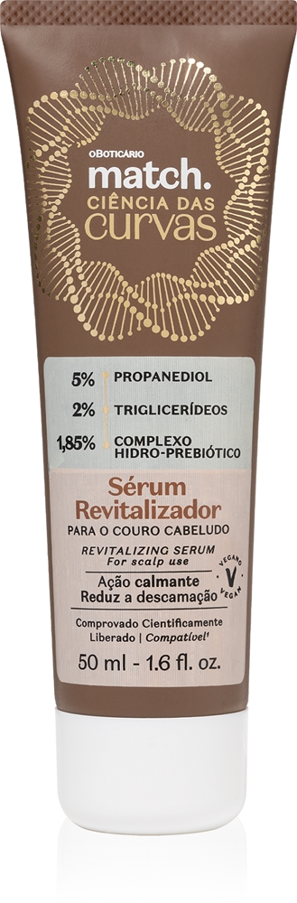 

Match. Science of Curves восстанавливающая сыворотка для кожи головы Oboticário, 50 мл