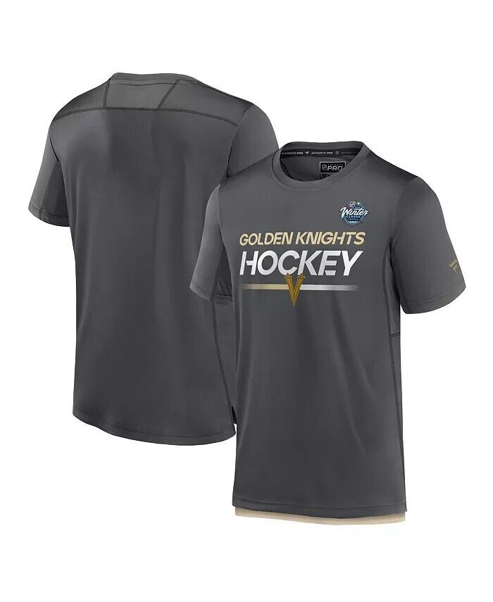 

Мужская футболка темно-серого цвета Vegas Golden Knights 2024 NHL Winter Classic Authentic Pro Tech Fanatics