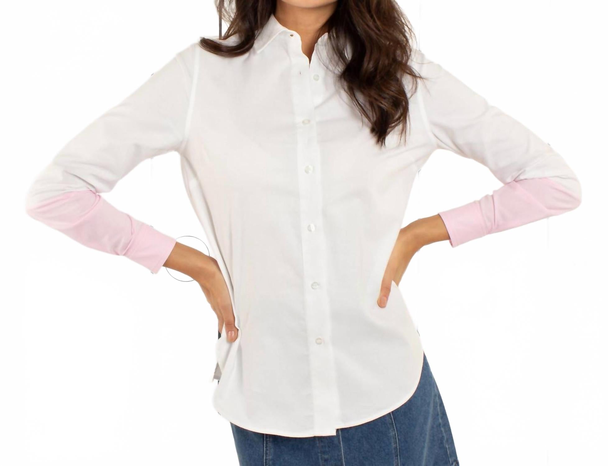 

Рубашка с окунанием в мягком белом и ярко-розовом цвете Thirteen Seven