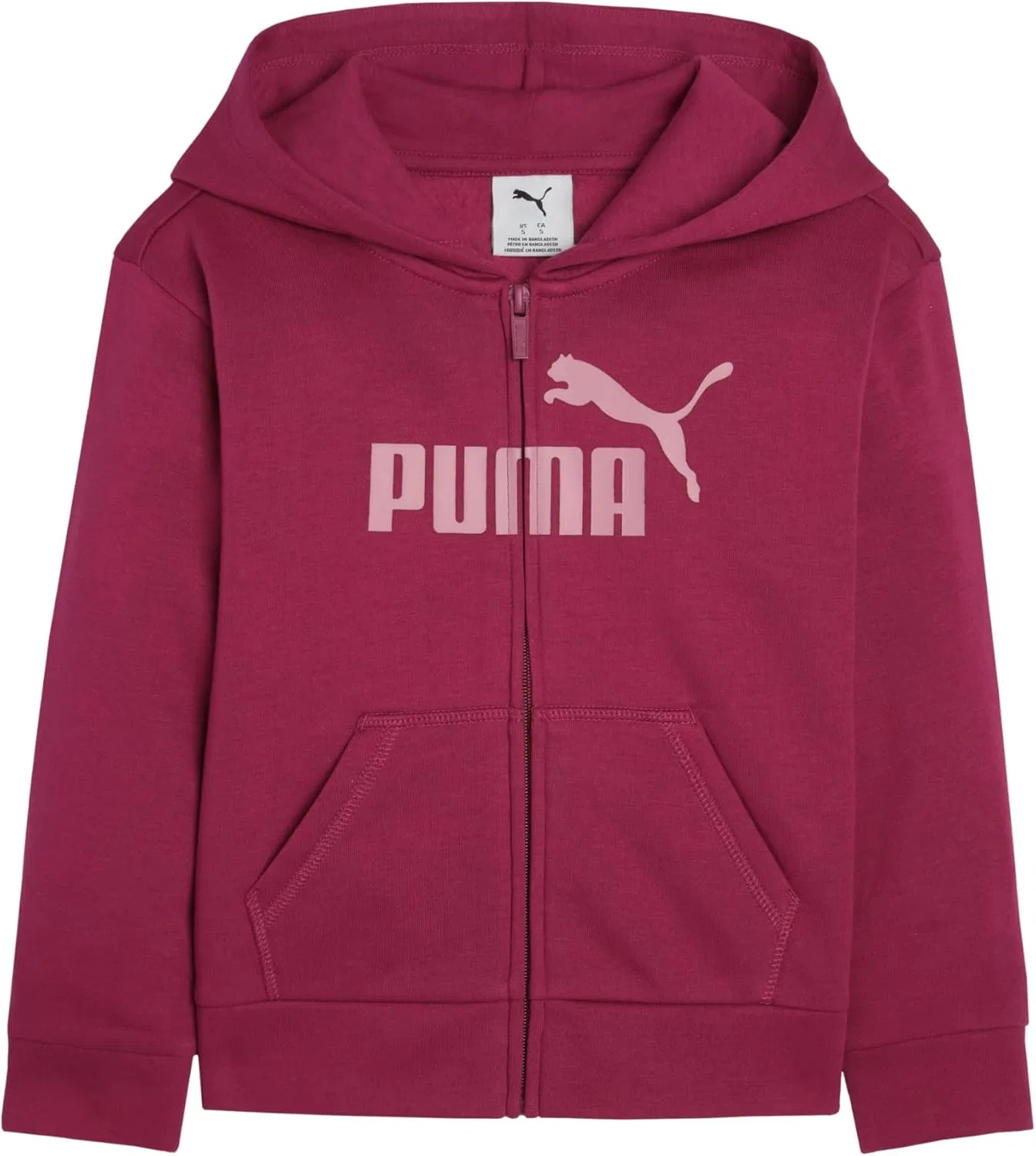 Детская худи на молнии PUMA, Berry
