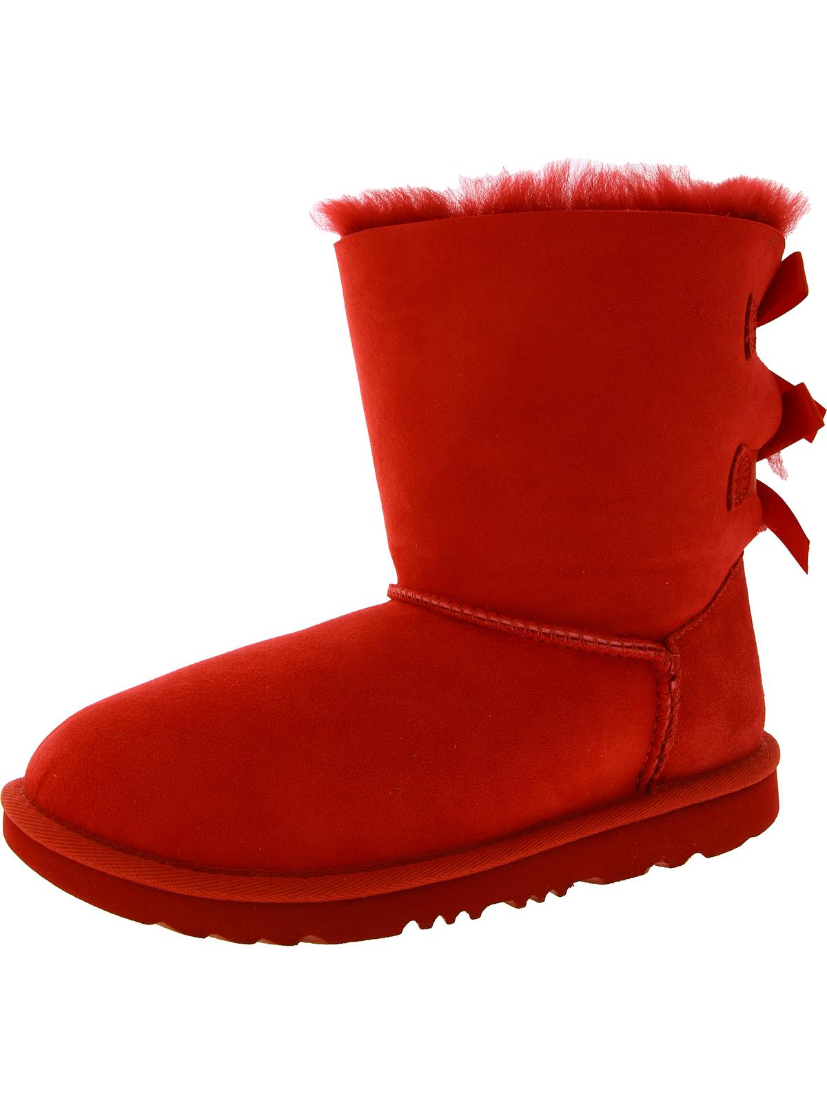 

Зимние замшевые сапоги Bow II для девочек на подкладке UGG, цвет Samba Red