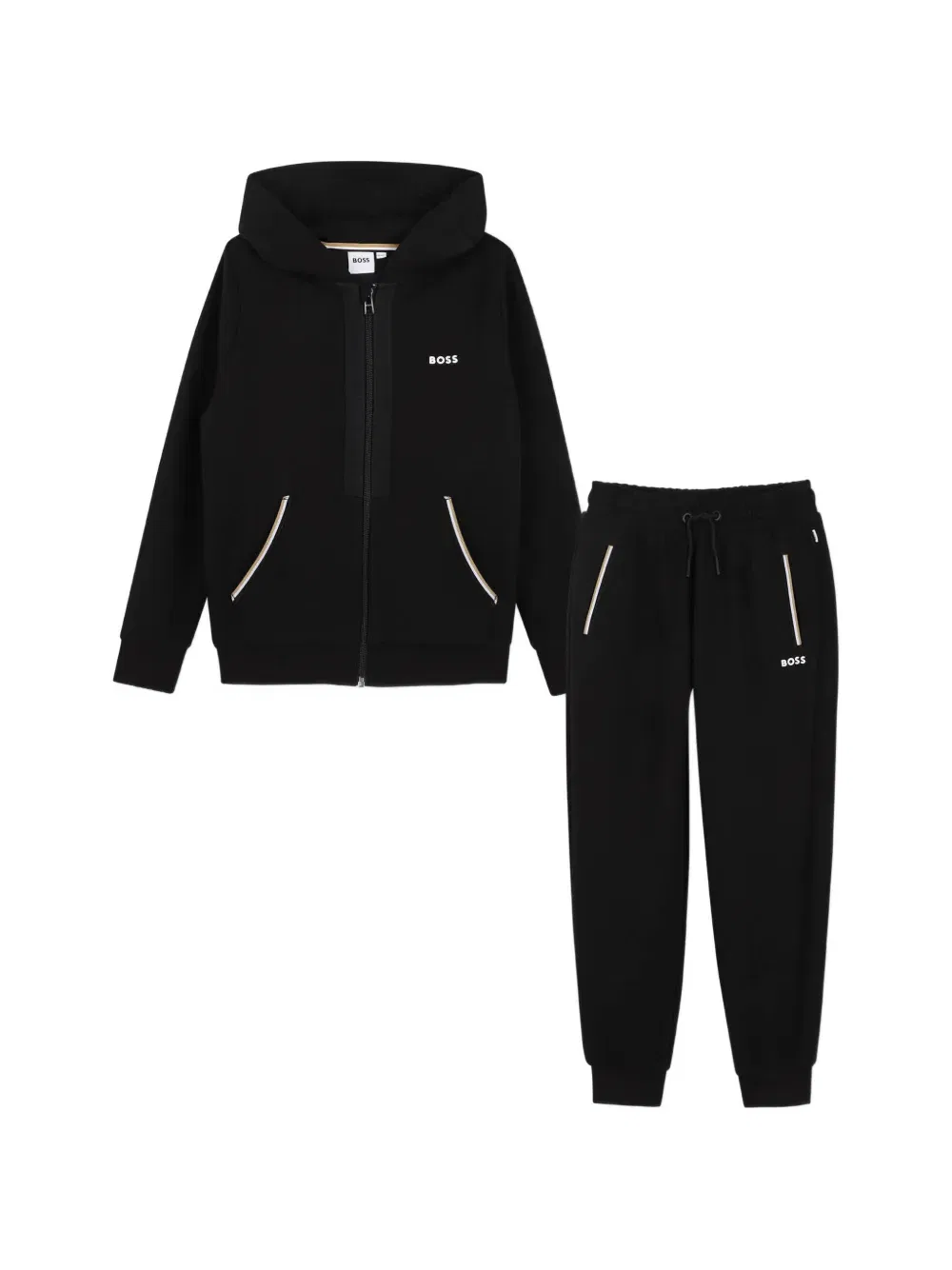Спортивный костюм на молнии (комплект из двух штук) Boss Kidswear, черный