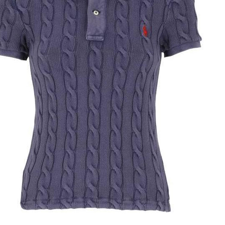 Поло с вышивкой пони вязаное поло Polo Ralph Lauren, фиолетовый — фото 4