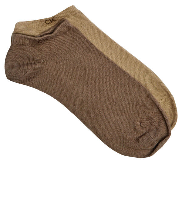 

Носки мужские Calvin Klein короткие с монограммой 2 пары, коричневый