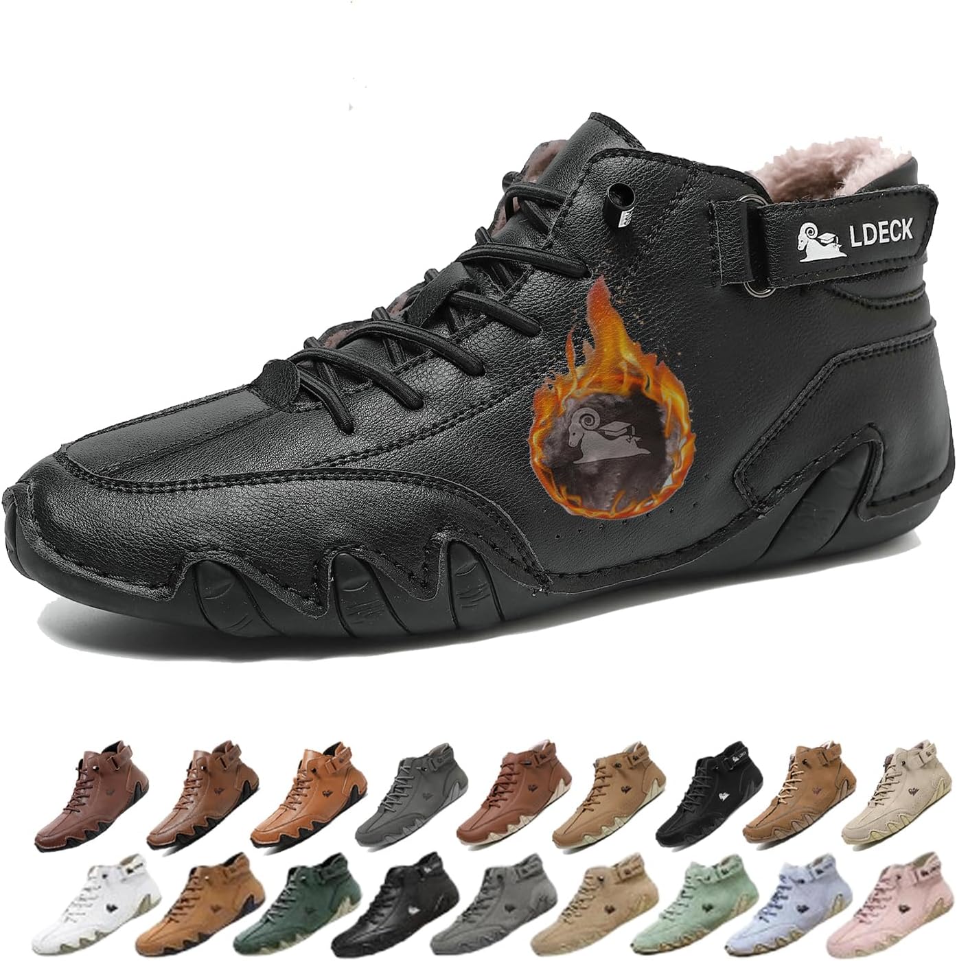 

Мужские водонепроницаемые зимние снежные ботинки с ортопедической поддержкой: легкие противоскользящие походные ботинки с теплой дышащей подкладкой для комфорта при ходьбе в холодную погоду весь день Generic, черный