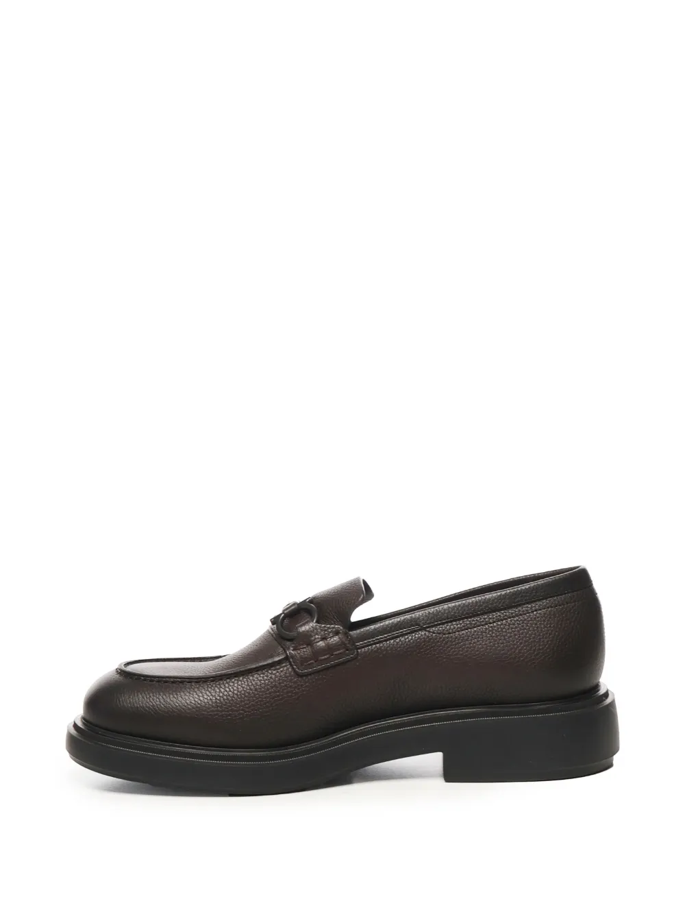 Лоферы с декором Gancini Ferragamo, коричневый — фото 4