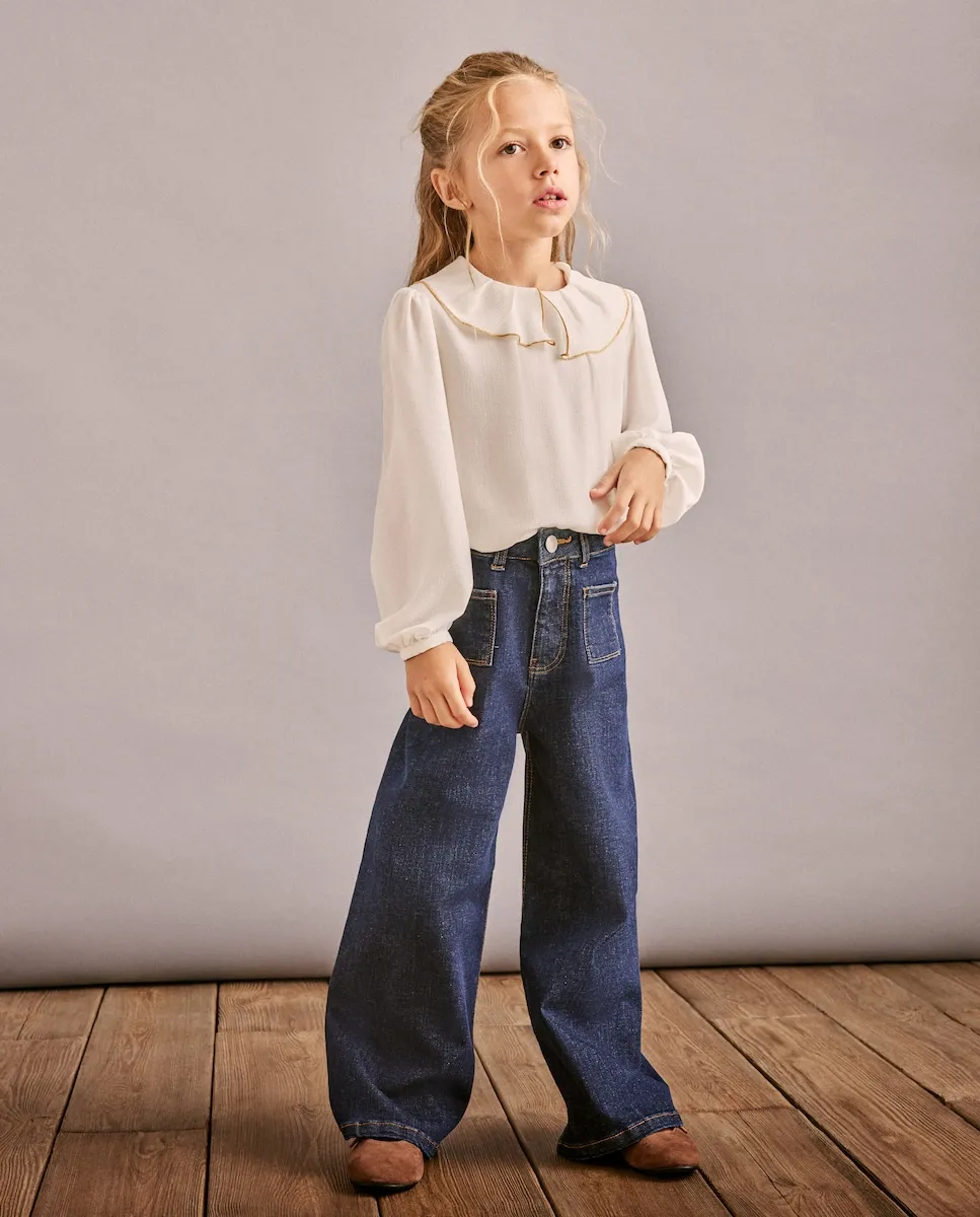 

Блузка с длинным рукавом для девочки, с декоративным воротником и цветочным принтом Coconut El Corte Inglés, экрю