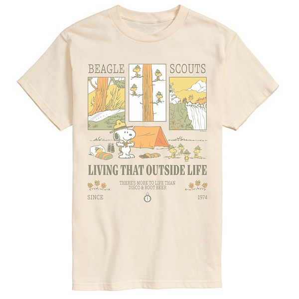 

Футболка с принтом Men's peanuts beagle scouts living that outside life Licensed Character