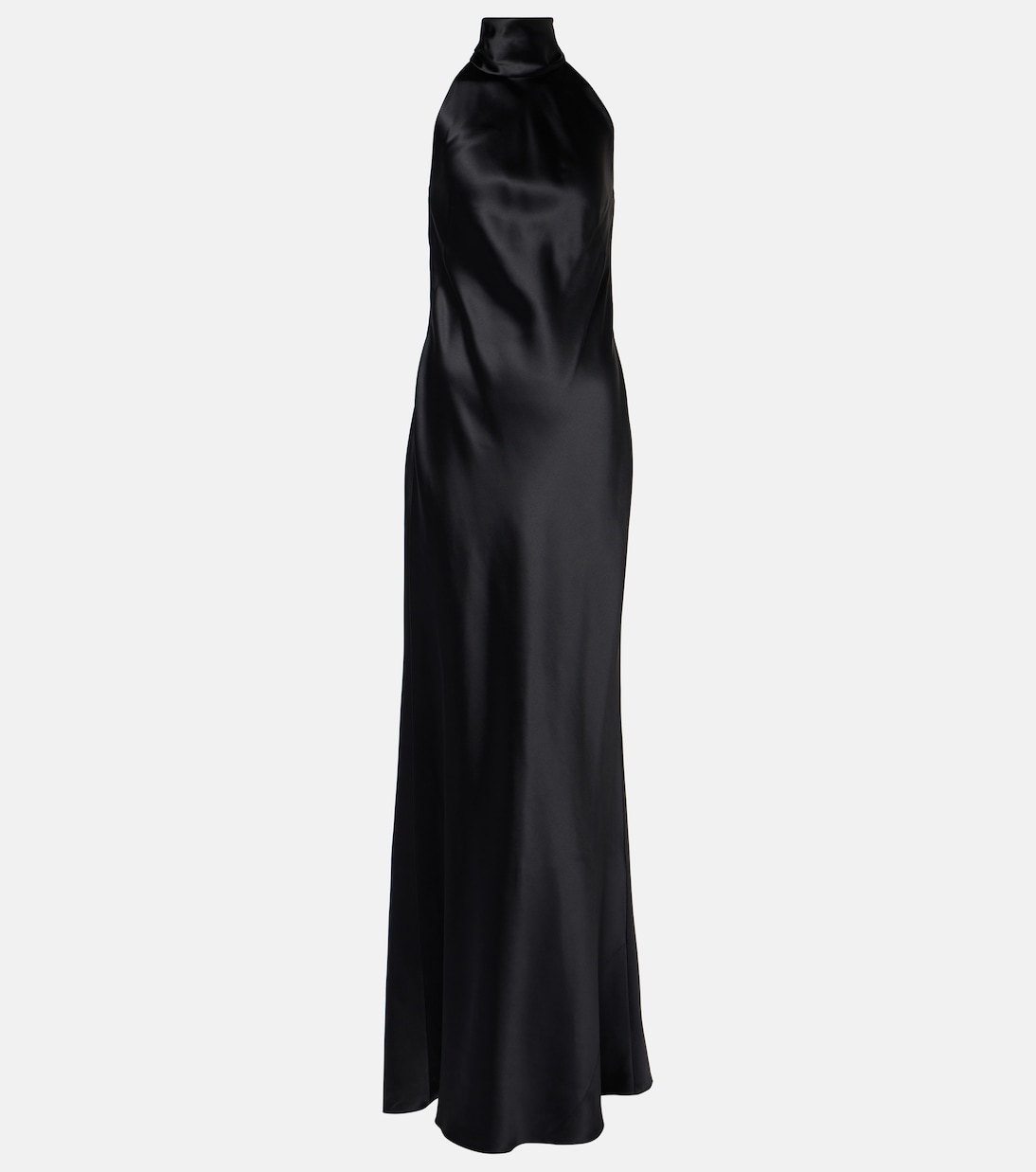 

Атласное платье Chilton с халтернеем Ralph Lauren Collection, черный