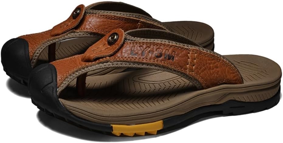 

Мужские шлепанцы Adornosbt: легкие вьетнамки, прочные для ходьбы, светло-коричневый