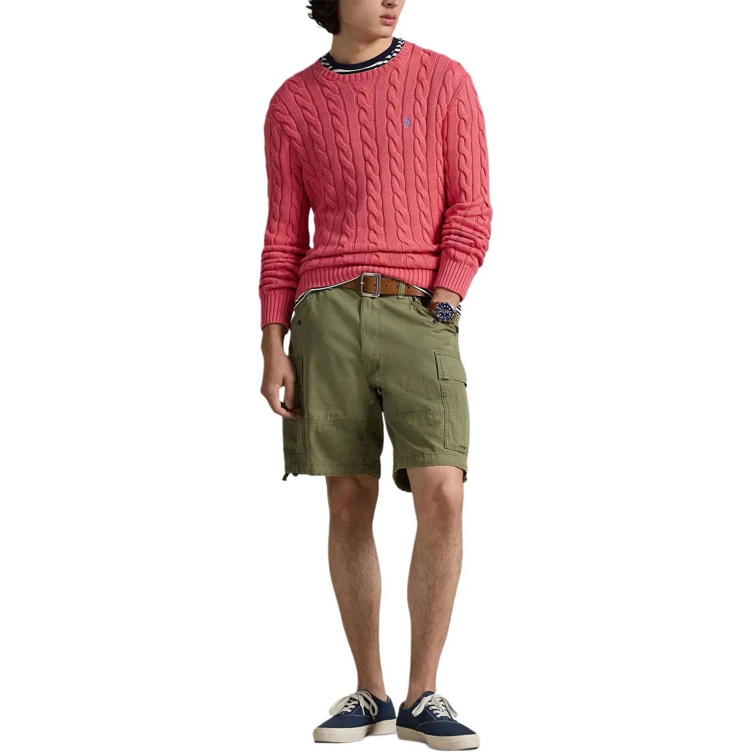 Свитер вязаный Cable-Knit Polo Ralph Lauren, Salmon Pink — фото 3