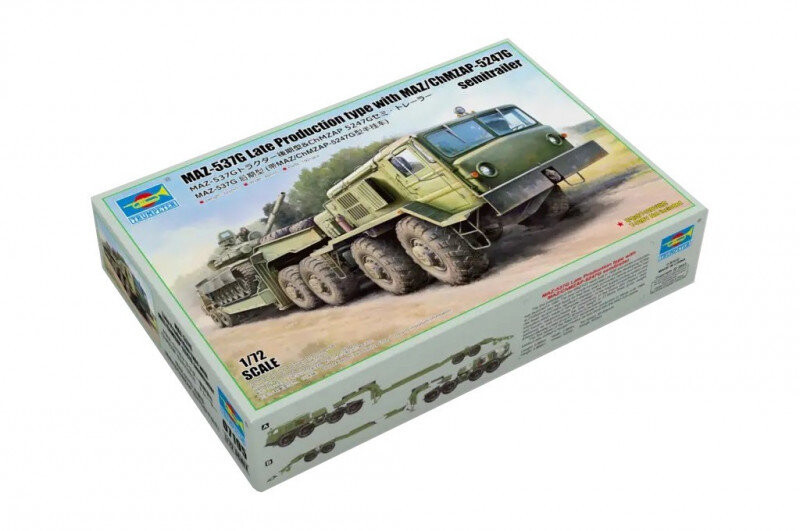 

Трубач, пластиковая модель, Маз-537г позднего производства с Маз/ЧМЗ TRUMPETER