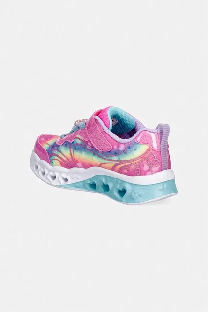 Кроссовки детские с блестками Flutter Heart Lights Groovy Swirl Skechers, розовый — фото 3