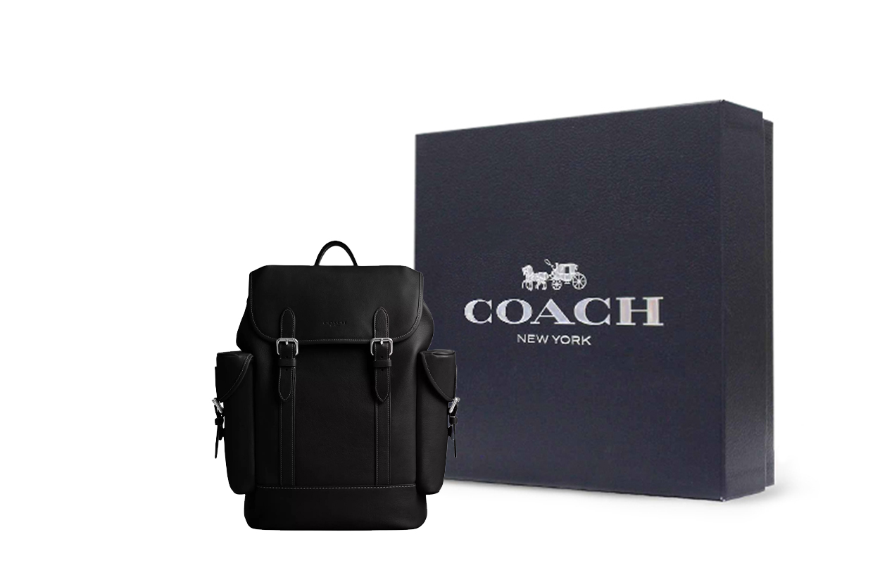 

COACH Кожаный рюкзак для мужчин большой черный