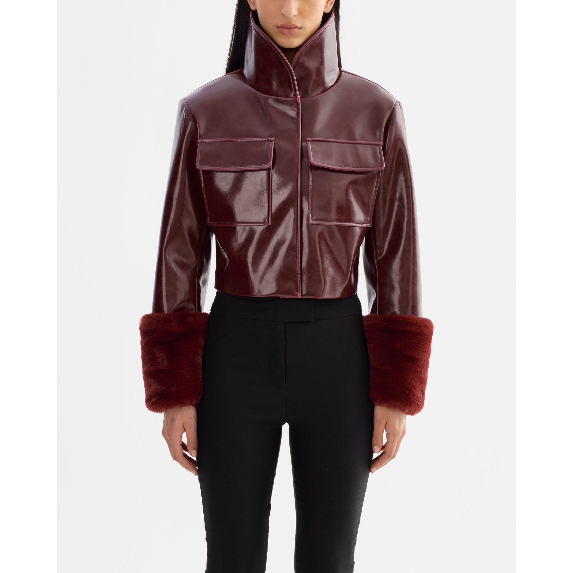 

Hedda | Укороченная куртка из искусственной кожи Lamarque, бордовый