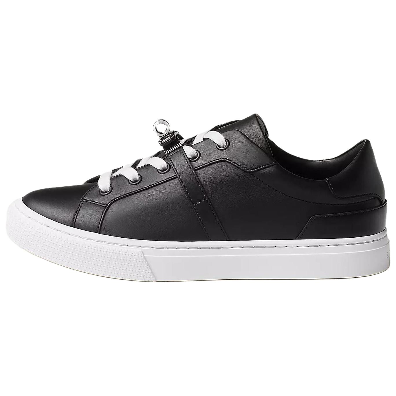 Дневные низкие скейтбордские туфли женские черные HERMES