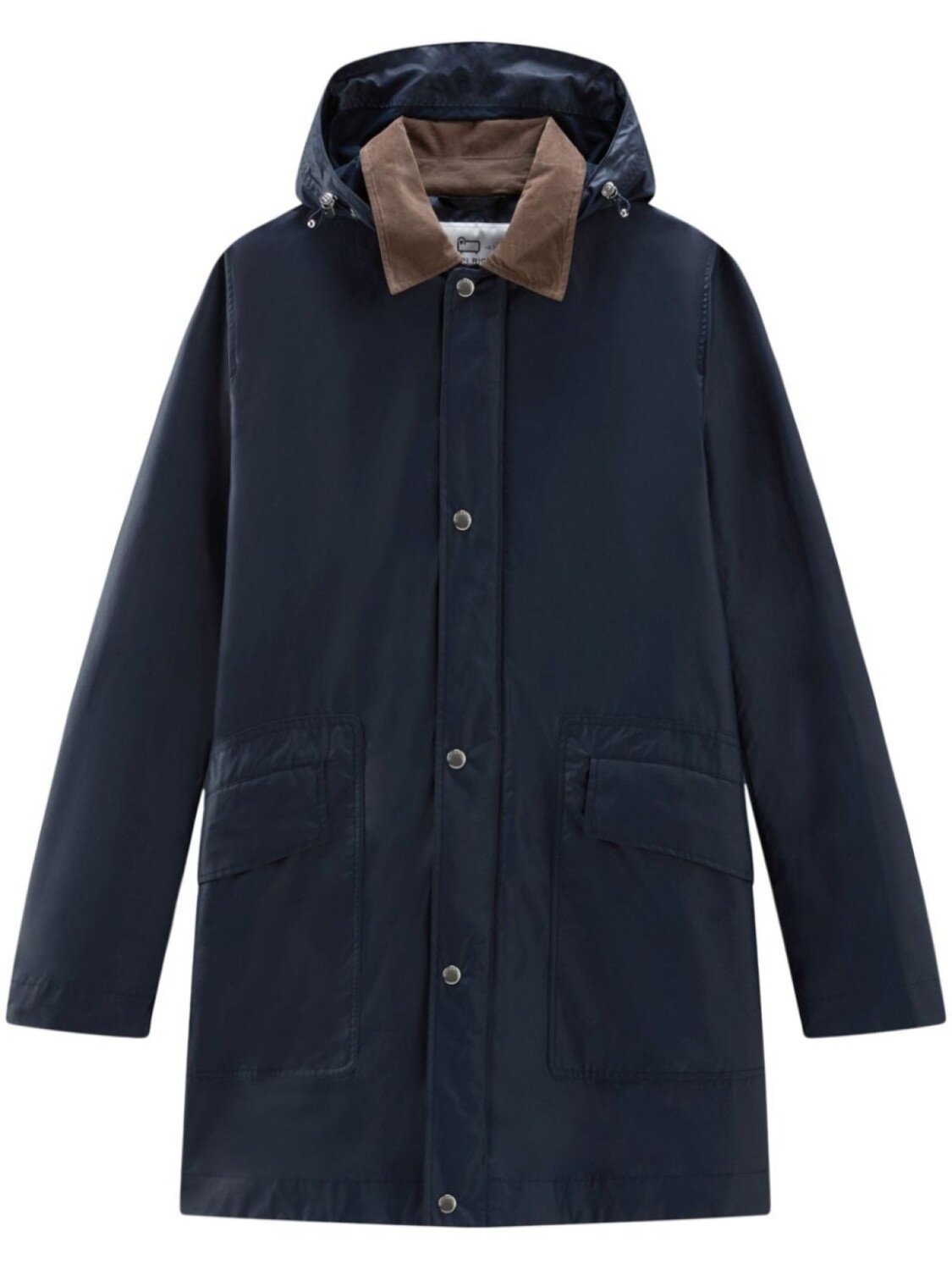 

Woolrich вощеное пальто с капюшоном, синий