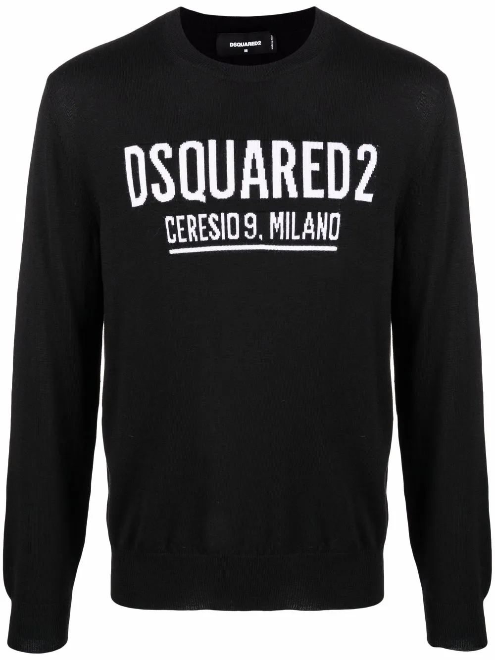

Джемпер вязки интарсия с логотипом DSQUARED2, черный
