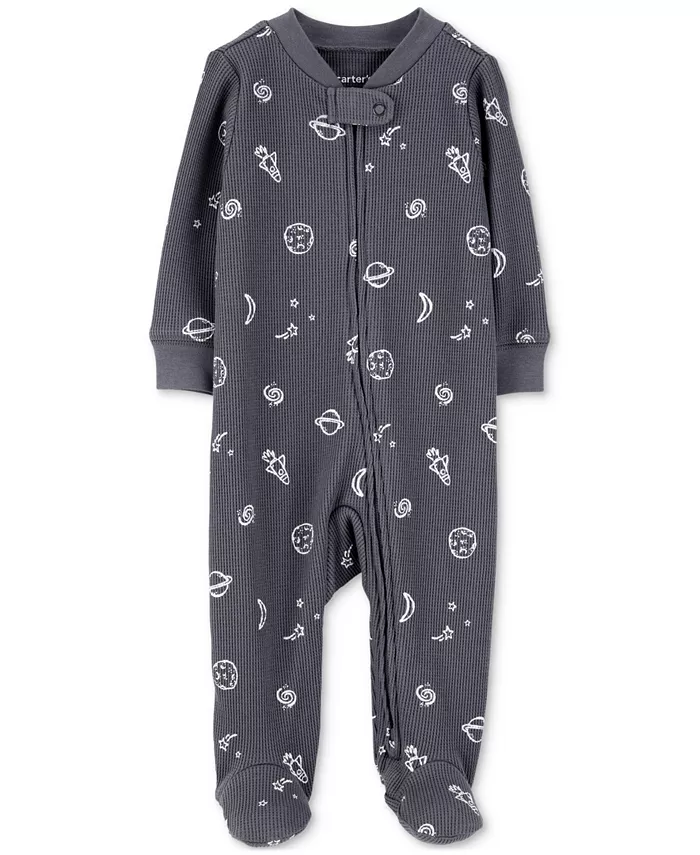 

Детский хлопковые пижамы-комбинезон с термоэффектом Baby Boys Cotton Space Thermal Sleep & Play Carter's, серый